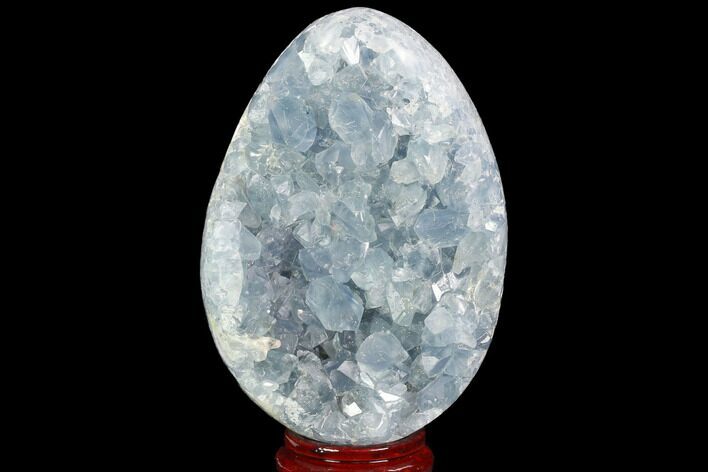 Crystal Filled Celestine (Celestite) Egg Geode - Madagascar #98822